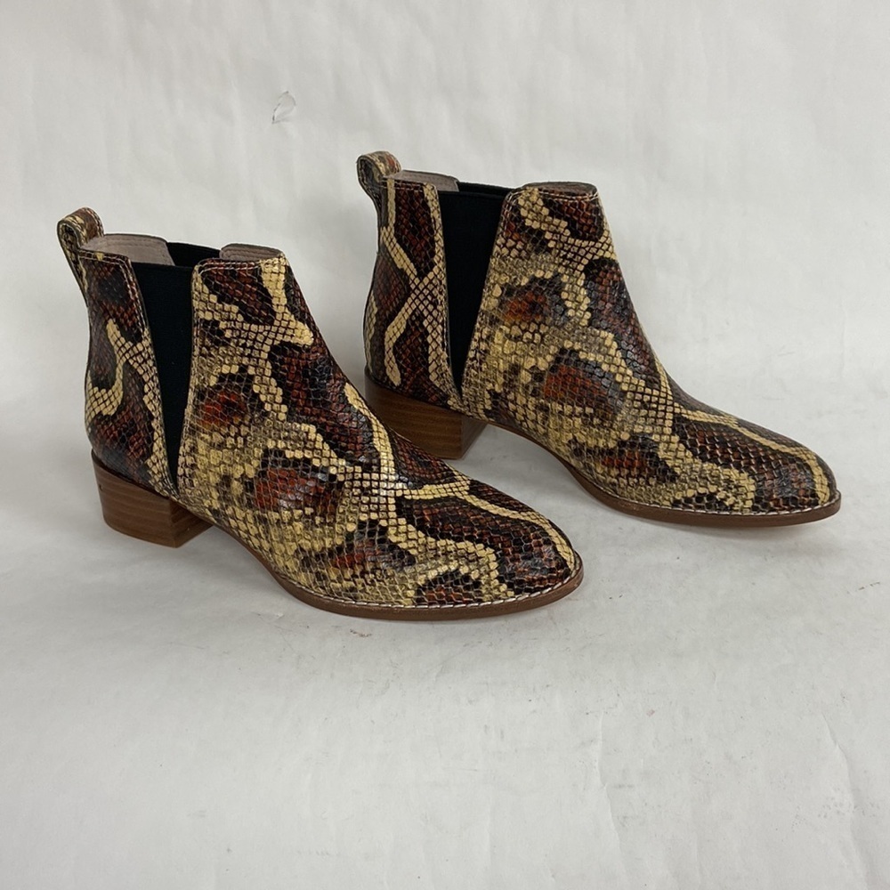 Madewell The Carina Boot in Snake Embossed Leather Ankle Chelsea Boot Booties - Picture 6 of 16